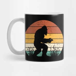 Bigfoot Sasquatch Playing Video Games Vintage Distressed Gamer Mug